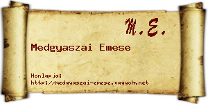 Medgyaszai Emese névjegykártya