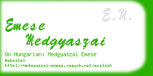 emese medgyaszai business card